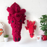 Mini Dragon Head Knitting Kit: Red / Don't include 5mm (US 8) needles / Include knitting pattern