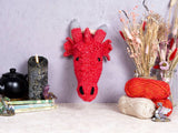 Mini Dragon Head Knitting Kit: Red / Don't include 5mm (US 8) needles / Include knitting pattern