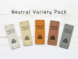 Made With Love | Fold Over Tags Faux Leather: Neutral Variety Pack
