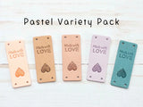 Made With Love | Fold Over Tags Faux Leather: Pastel Variety Pack