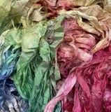 Reclaimed and dyed Sari Ribbon, Fair Trade Yarn Collection