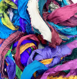 Reclaimed and dyed Sari Ribbon, Fair Trade Yarn Collection