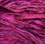 Reclaimed and dyed Sari Ribbon, Fair Trade Yarn Collection