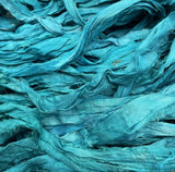 Reclaimed and dyed Sari Ribbon, Fair Trade Yarn Collection