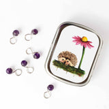 Hedgehog Stitch Marker Tin: Large (slide style)