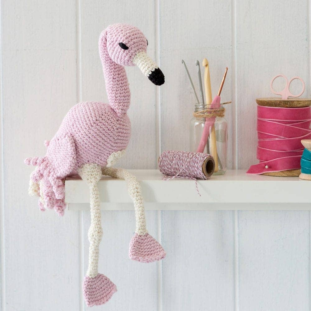 Cute Pink Flamingo Mini Crochet Kit 