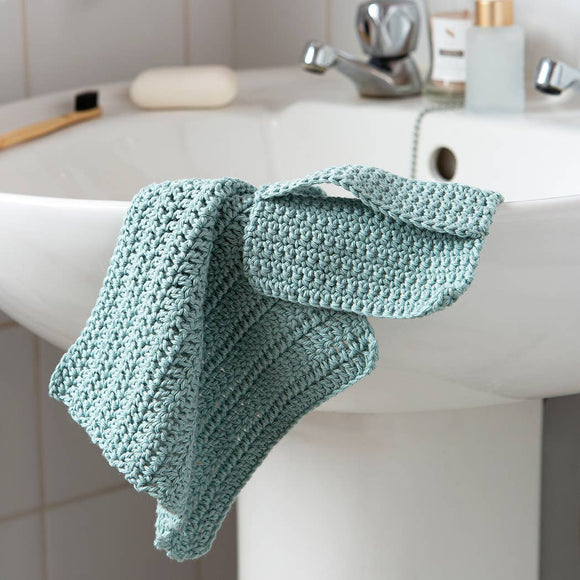 Face Cloth and Scrub Pad Beginner Crochet Kit: Mint