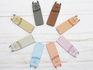 Llama | Fold Over Tags Faux Leather: Neutral Variety Pack