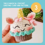 Birthday Card & Unicorn Crochet Pattern: Greeting Card & Crochet Pattern