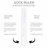 Sock Ruler - Sock Sizing Bracelet Ruler: White