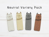 Llama | Fold Over Tags Faux Leather: Neutral Variety Pack