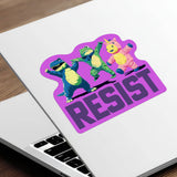 Inflatable Frog, Dinosaur, Unicorn Resist Protest Sticker