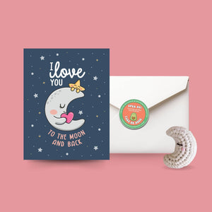 Love Card & Moon Crochet Pattern: Greeting Card & Digital Pattern