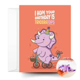 Birthday Card & Triceratops Crochet Pattern: Greeting Card & Pattern