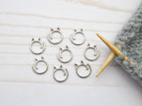 Antique Gold Cat Split Ring | Stitch Markers: Antique Brass