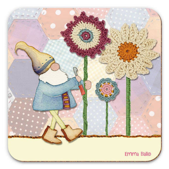 Crochet Gnome Coaster