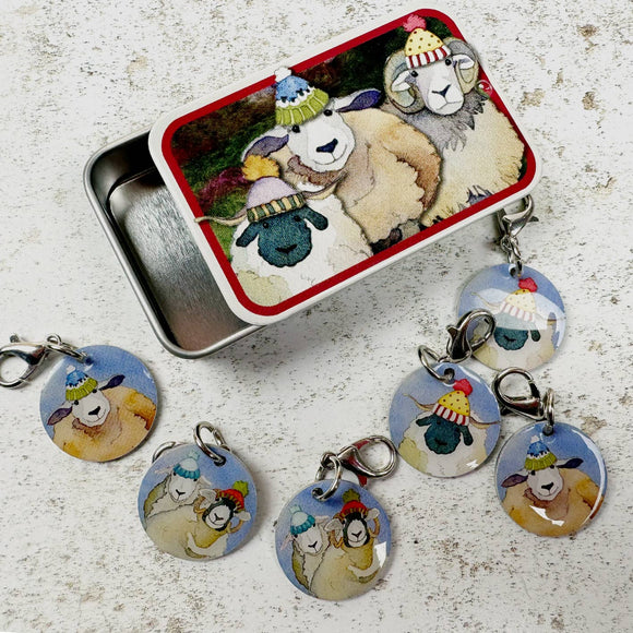 Happy Sheep Crochet Stitch Markers In A Pocket Tin