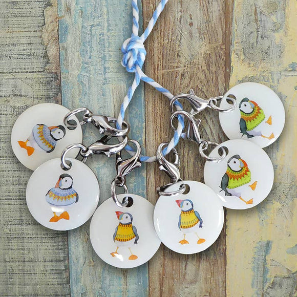 Woolly Puffin Crochet Stitch Markers (Set of 6)