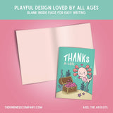 Thank You Card & Axolotl Crochet Pattern: Greeting Card & Digital Pattern