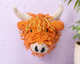 Mini Highland Cow Head Knitting Kit: Don't include knitting needles / Light Brown