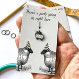 Party sheep SINGLE Stitch Marker: Round