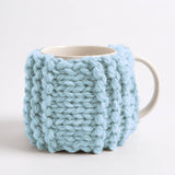 Beginner Ribbed Cup Cosy Knitting Kit: Slate Grey