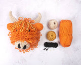 Mini Highland Cow Head Knitting Kit: Don't include knitting needles / Light Brown