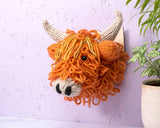 Mini Highland Cow Head Knitting Kit: Don't include knitting needles / Light Brown