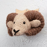 Mini Ram Head Knitting Kit: Cream and Brown / Don't include 5mm (US 8) needles