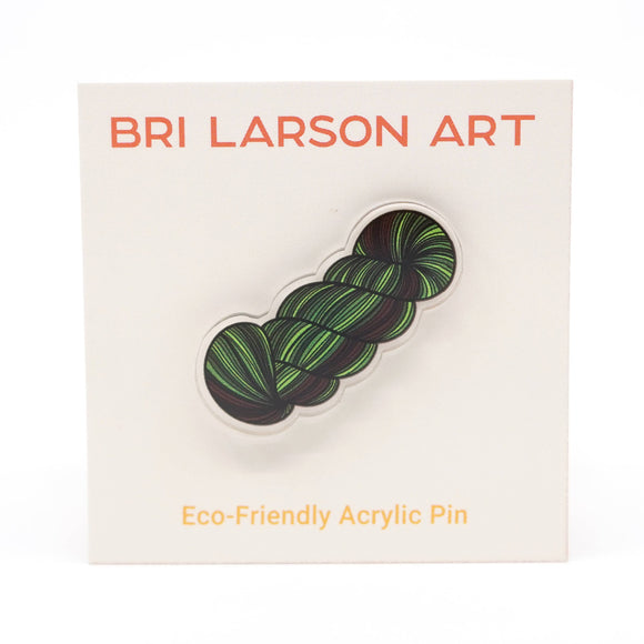 Yarn Skein Eco-Friendly Acrylic Pin / Forest