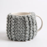 Beginner Ribbed Cup Cosy Knitting Kit: Slate Grey