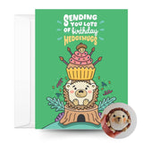 Birthday Card & Hedgehog Crochet Pattern: Greeting Card & Pattern