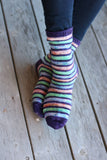 Striped Socks Knitting Kit: Cinnamint