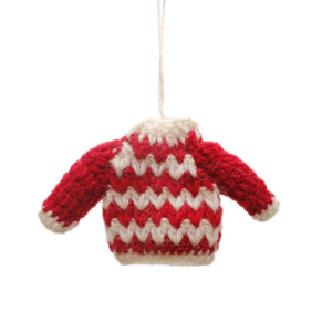 Gingerbread, Sweater Wool Ornaments Fair-trade: Sweater