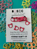Metal Stitch Markers: Cat + Hearts