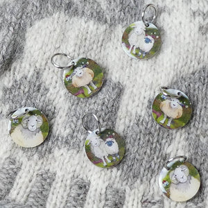 Felted Sheep Stitch Markers (Set of 6)
