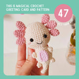 Thank You Card & Axolotl Crochet Pattern: Greeting Card & Digital Pattern