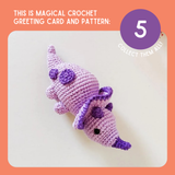 Birthday Card & Triceratops Crochet Pattern: Greeting Card & Pattern