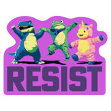 Inflatable Frog, Dinosaur, Unicorn Resist Protest Sticker