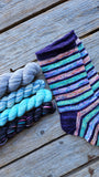 Striped Socks Knitting Kit: Cinnamint