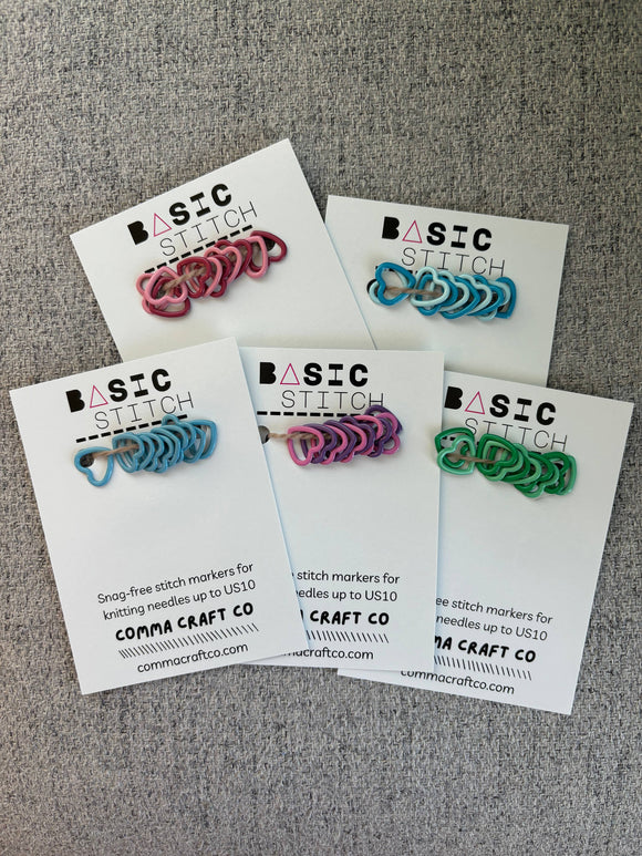 Metal Stitch Markers: Cat + Hearts