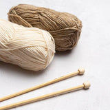 Mini Ram Head Knitting Kit: Cream and Brown / Don't include 5mm (US 8) needles