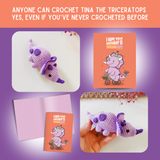 Birthday Card & Triceratops Crochet Pattern: Greeting Card & Pattern