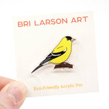 Goldfinch Eco-friendly Acrylic Pin