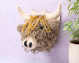 Mini Highland Cow Head Knitting Kit: Don't include knitting needles / Light Brown