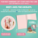 Thank You Card & Axolotl Crochet Pattern: Greeting Card & Digital Pattern