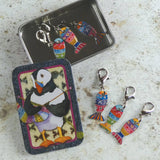 Fishes Die-Cut Crochet Markers in a pocket tin