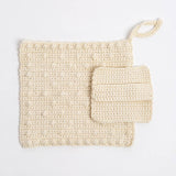Face Cloth and Scrub Pad Beginner Crochet Kit: Cream