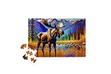 Colorful Moose wildlife forest mini jigsaw puzzle tube gift
