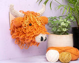 Mini Highland Cow Head Knitting Kit: Don't include knitting needles / Light Brown